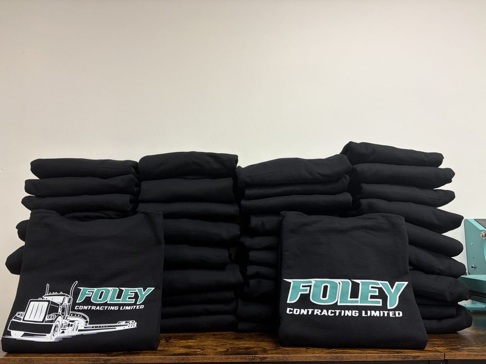 Foley Contracting branded apparel printed by Three Peak Printing